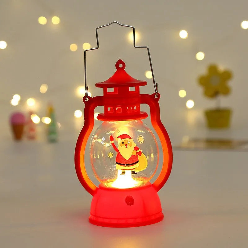 Lâmpada LED 2025 Decoração Natal Lanterna Portátil Papai Noel Árvore de Natal Luzes de Vento Pingente Navidad Natal Ano Novo Decoração