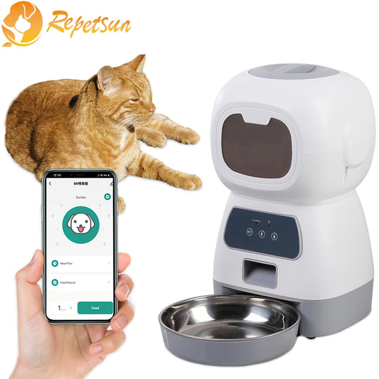 Pet shop online 3.5L Automatic Pet Feeder For Cats WiFi Smart Swirl Slow Dog Feeder With Voice Recorder Large Capacity Timing Cat Food Dispenser