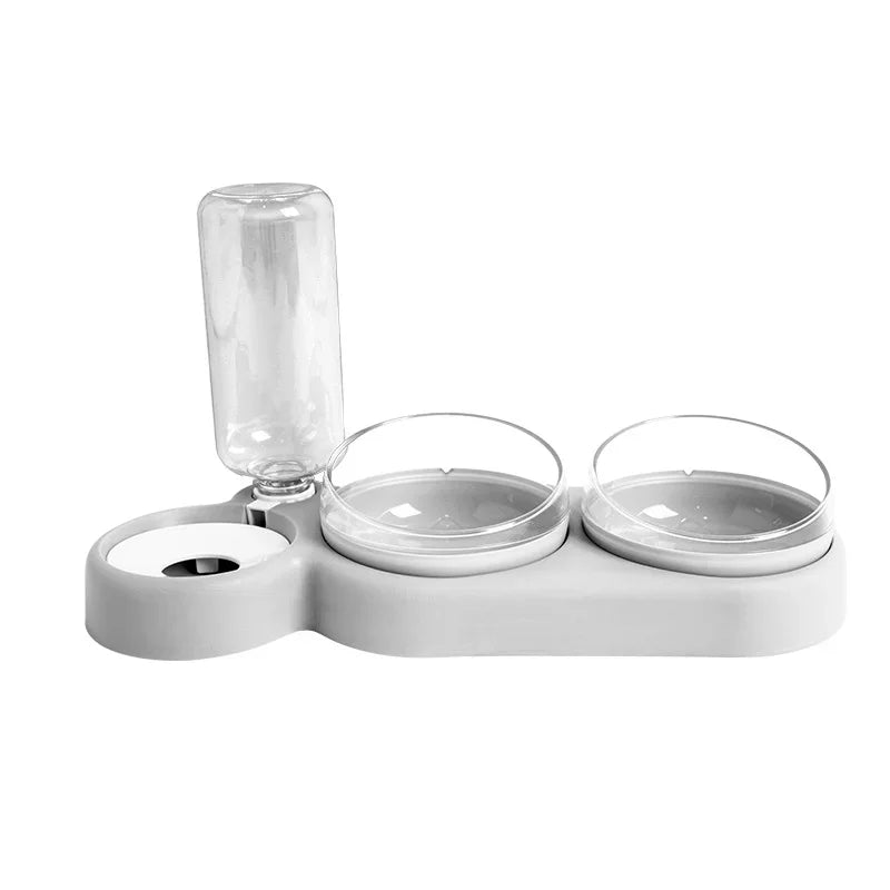Pet Cat Food Bowl, Splash - proof Water, Three Bowl Neck Protection, Automatic Feeder, Water Storage Dispenser, Pet Dog Feeder