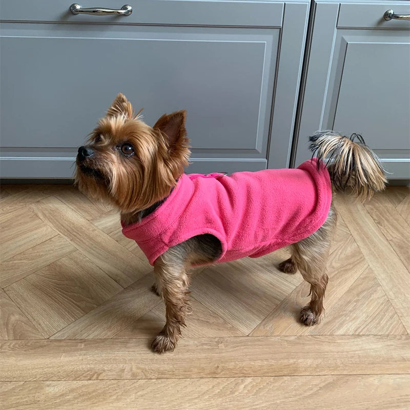 Roupas de inverno quentes de lã para cães, jaqueta macia para animais de estimação, colete com argola em D para filhotes pequenos, casaco para gatos, chihuahua, buldogue francês, fantasia de pug