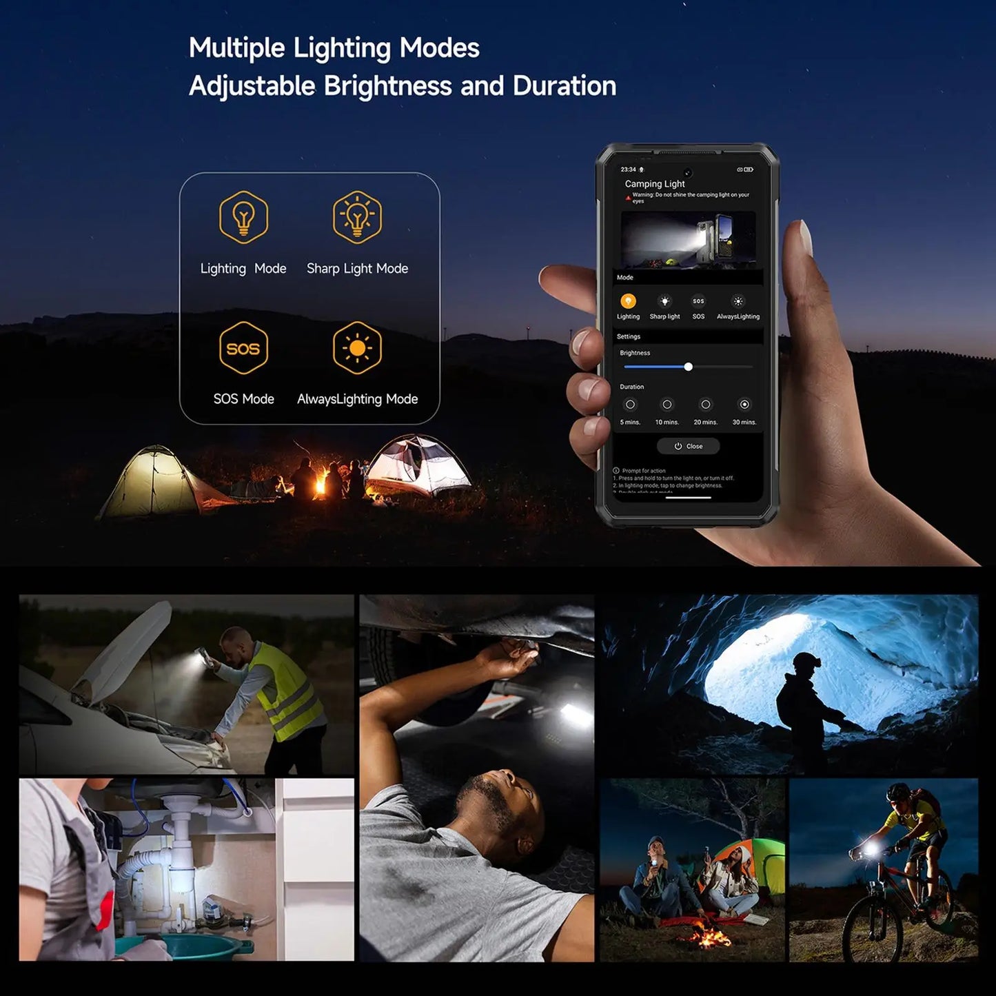 Ulefone Armor 34 Pro 5G, telefone robusto com IA, 32 GB + 512 GB, 25.500 mAh, 6,95" com projetor integrado, 120 Hz, Android 15, MTK 7300, NFC