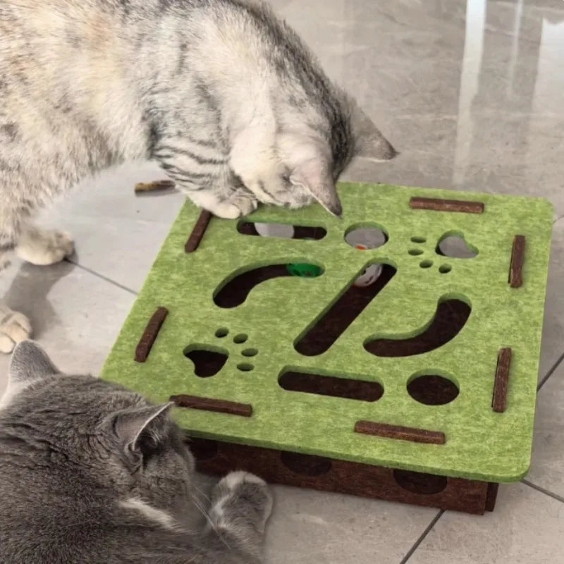 Brinquedos de quebra-cabeça interativos para gatos - Caixa de labirinto com estimulação mental e jogos sensoriais para gatinhos que vivem em ambientes internos | Quebra-cabeças divertido para gatos inteligentes