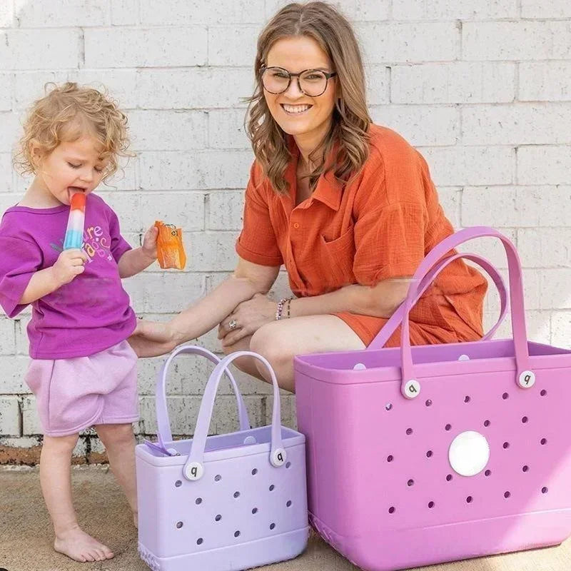 Cesta de armazenamento de verão à prova d'água Mini bolsa de praia infantil Bolsa de compras feminina Bolsa de compras de borracha para piquenique Bolsa de gelatina Bolsa de compras infantil