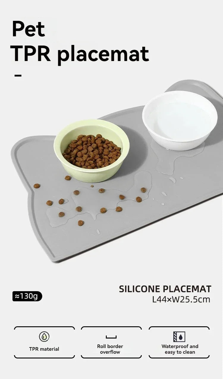 Pet Feeding Mat for Dogs Cats Non-Slip Silicone Cat Food Mat Waterproof Washable Spill-Proof Pet Placement Mat Pet Supplies pet shop