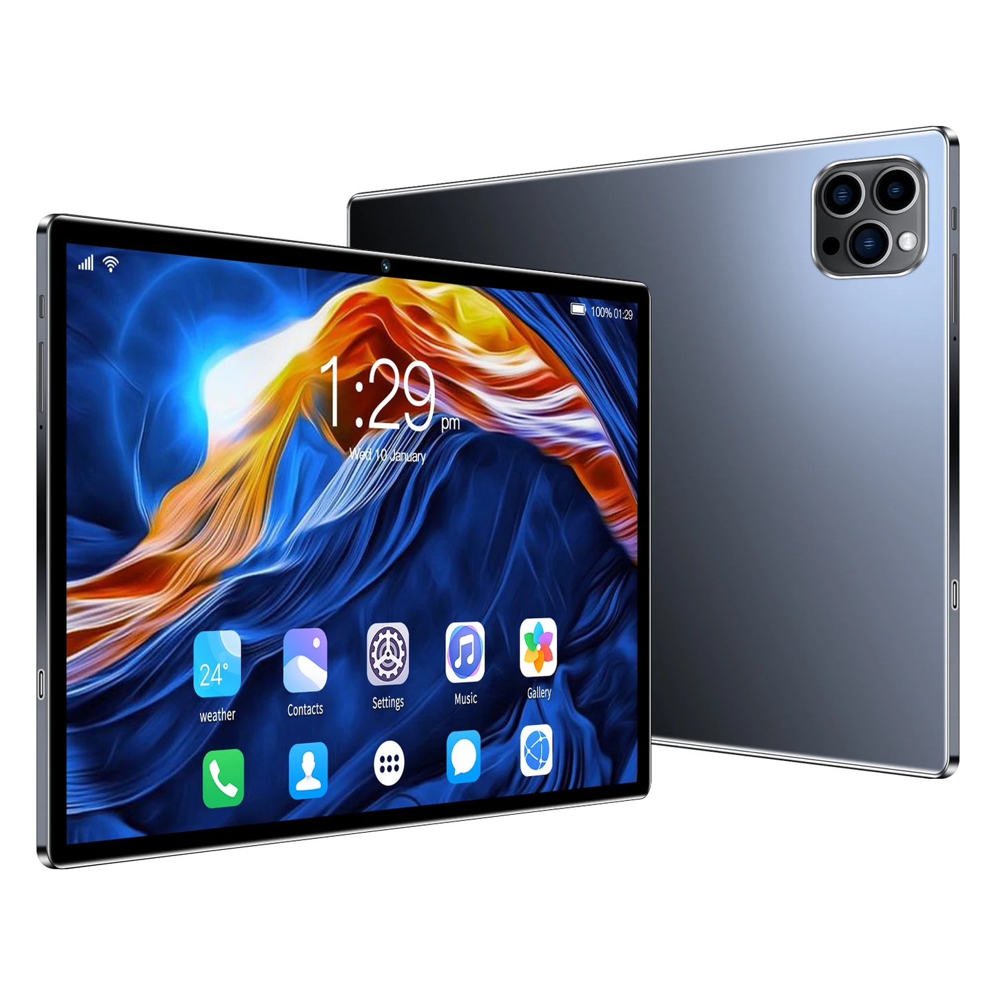 Tablet de 10,1 polegadas mais vendido em 2024 com 4 GB de RAM, 64 GB de ROM, sistema Android 11, reprodutor de músicas, versão global, tablet de 5000 mAh