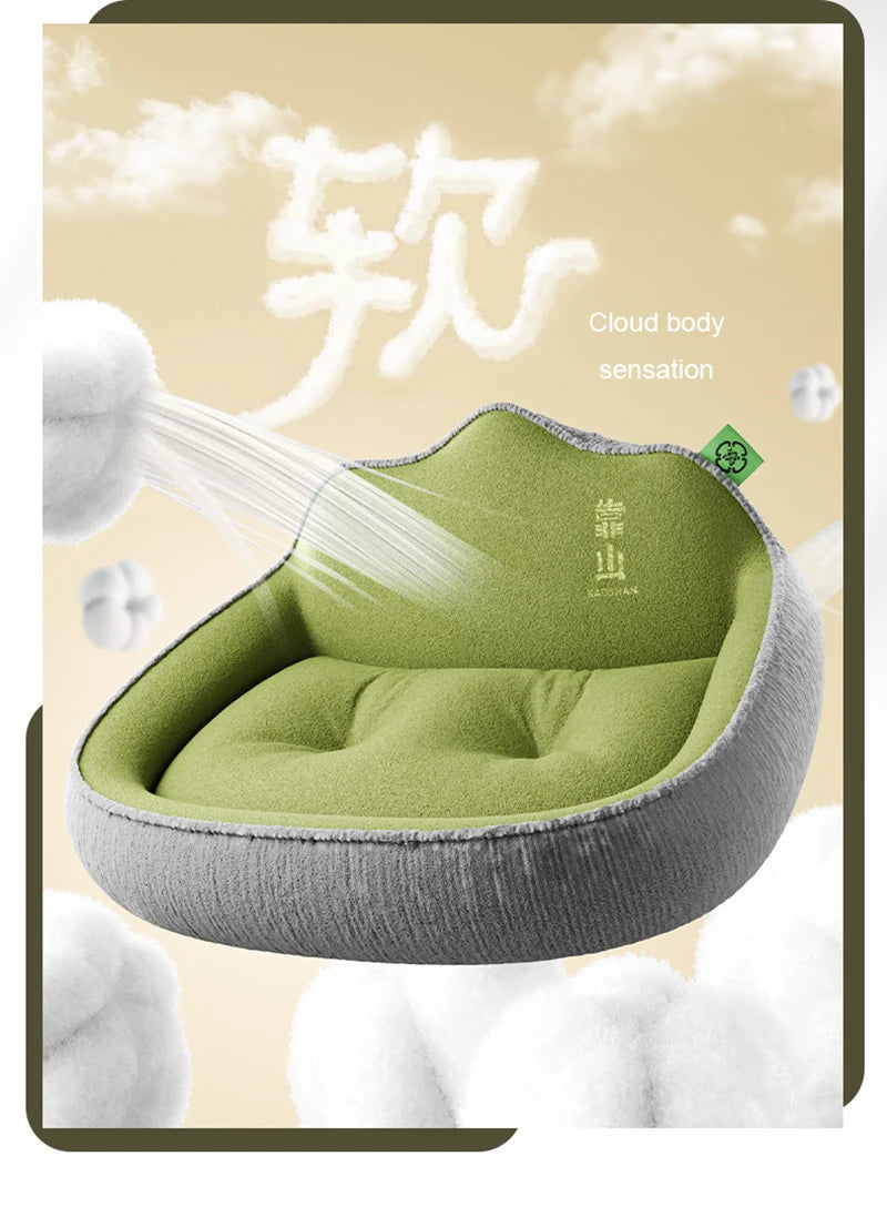 New dog bed with increased height and thickness, leaning against the mountain bed and pillow for neck protection, pet bed for sl