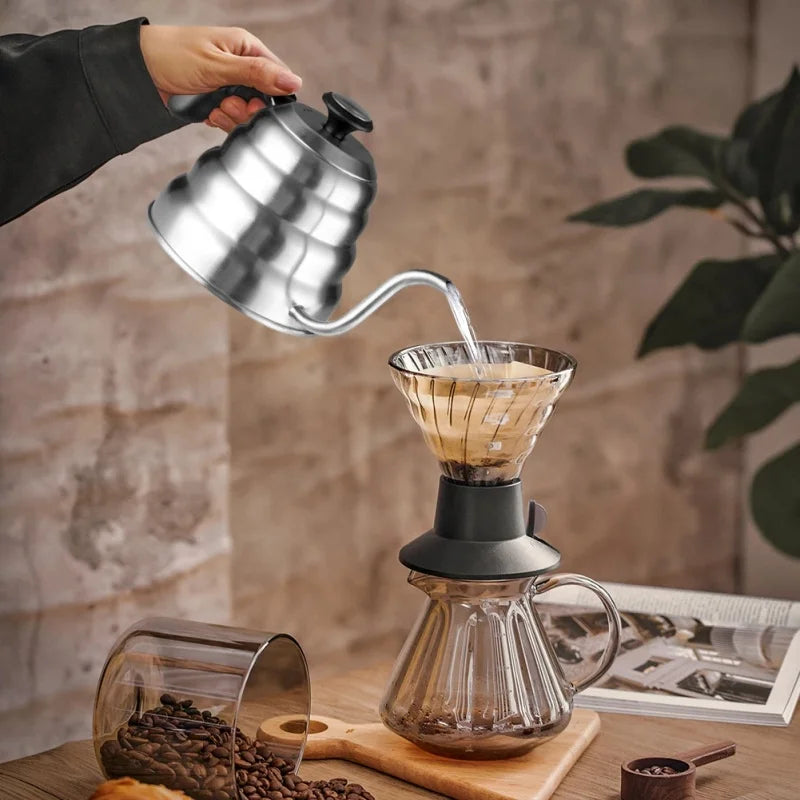 Cafeteira de aço inoxidável com termômetro Swan pescoço longo alta capacidade pode ser aquecida café profissional feito à mão