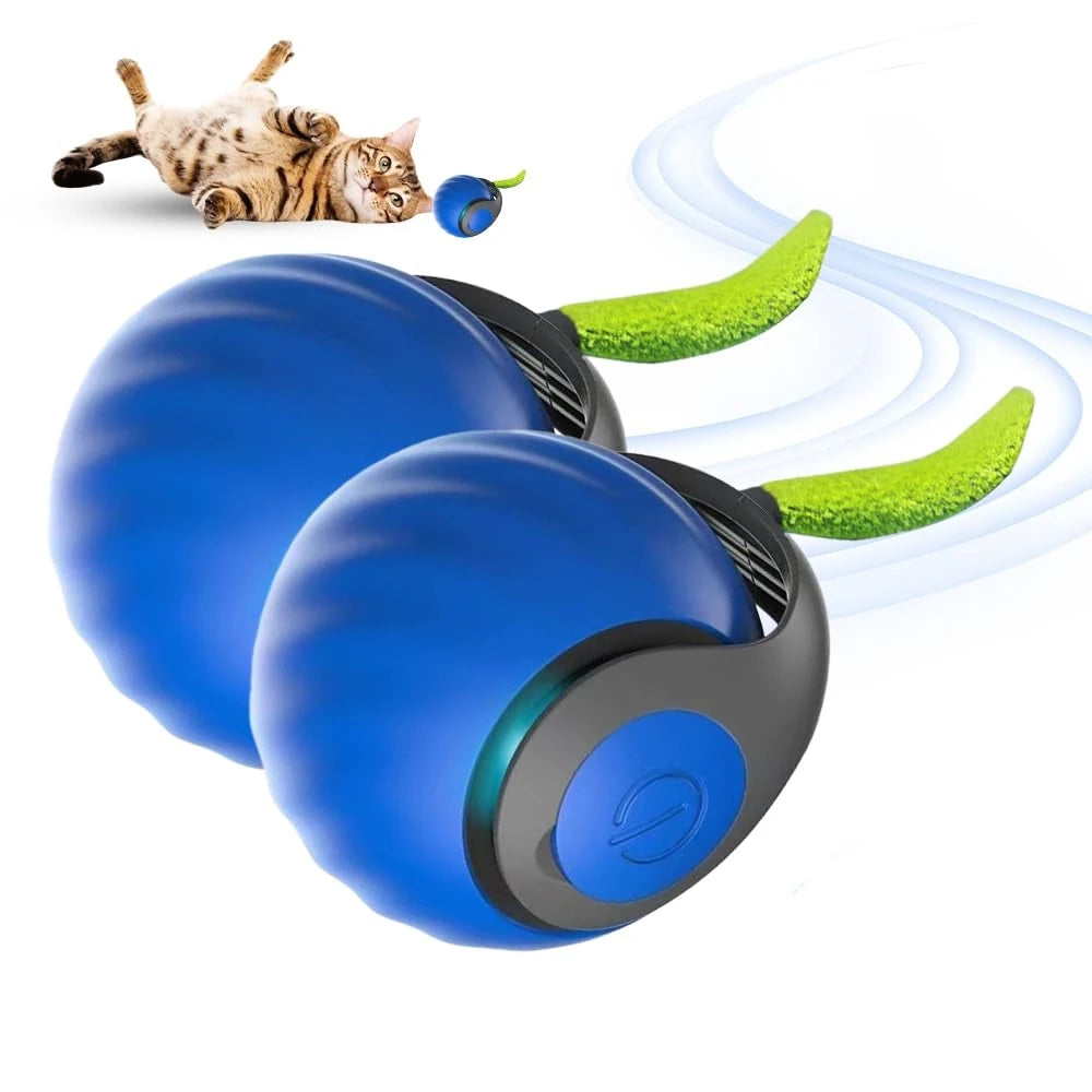 Bola de brinquedo interativa para gatos, bola rolante automática, rabo falso, brinquedo elétrico inteligente recarregável para animais de estimação, treinamento para cães e gatos, imitação de rato