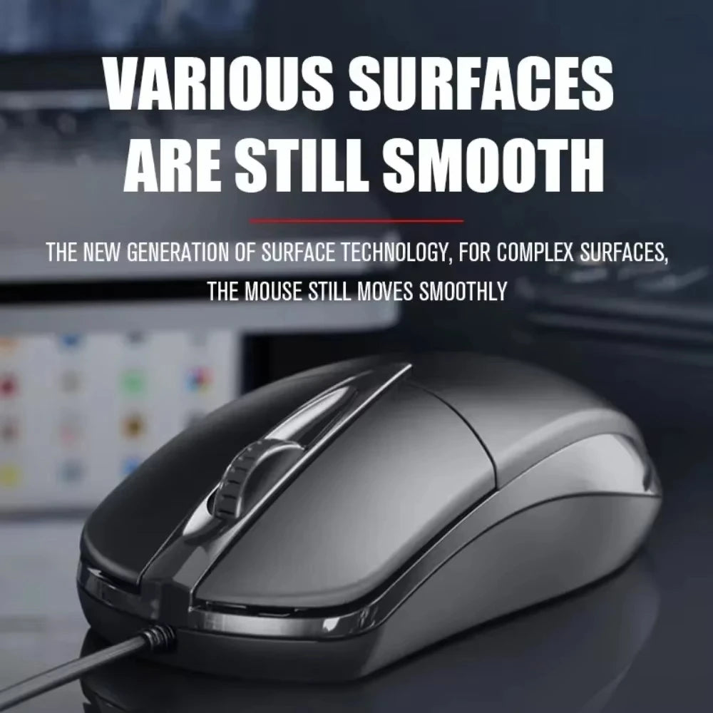 Mouse com fio Xiaomi Classic com design ergonômico e interface USB fotoelétrica de 1000 DPI, mouse para computador com fio para escritório, escola e casa