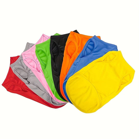 Roupas para animais de estimação de cor sólida, camisa para filhotes, camiseta para cachorro, colete macio e confortável e respirável para cães, roupas de verão para animais de estimação