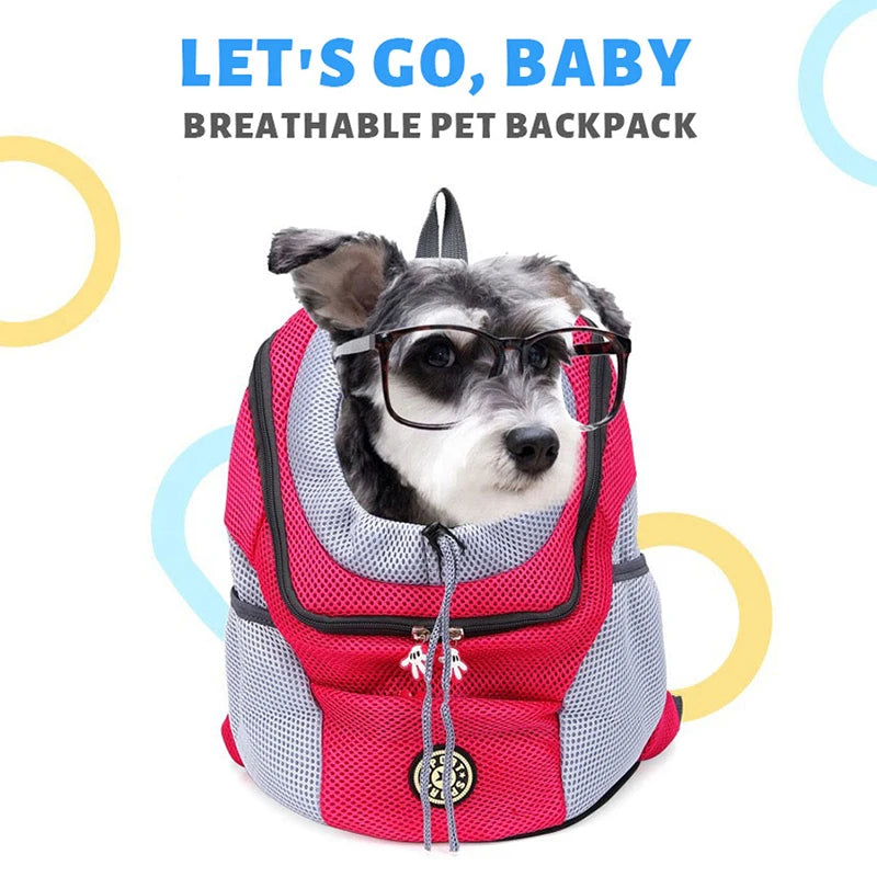 Mochila para transporte de cães de estimação, bolsa portátil para transporte de cães, mochila para transporte de cães, bolsa de ombro duplo para viagem, conjunto de viagem para cães
