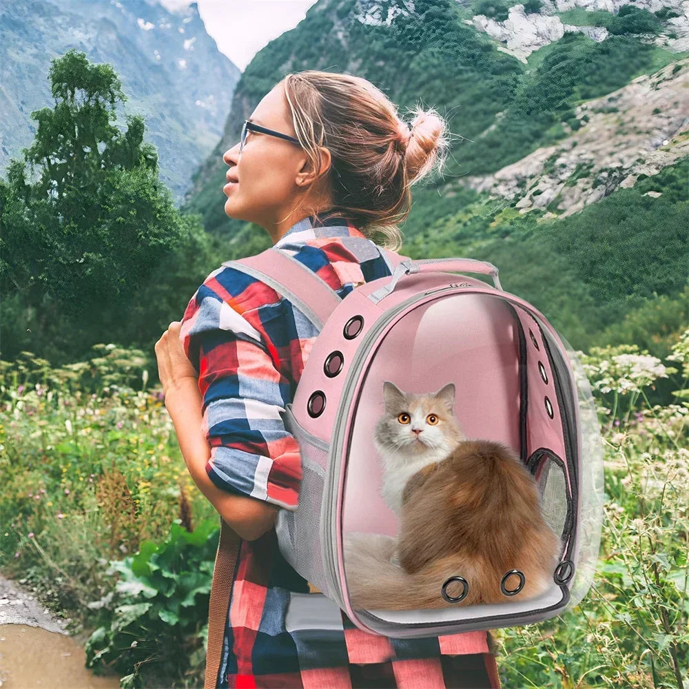 Mochila para transporte de gatos, aprovada pela companhia aérea, para transporte de animais de estimação para gatos pequenos e médios, filhotes, viagens, caminhadas, acampamentos, mochila durável para animais de estimação