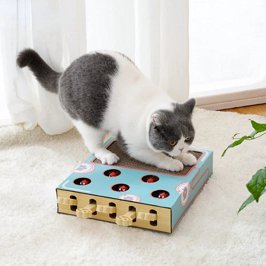 Brinquedo para gatos Whack-a-Mole, brinquedo para arranhar gatos, descanso para garras, brinquedo interativo divertido para gatos, suprimentos multifuncionais para gatos