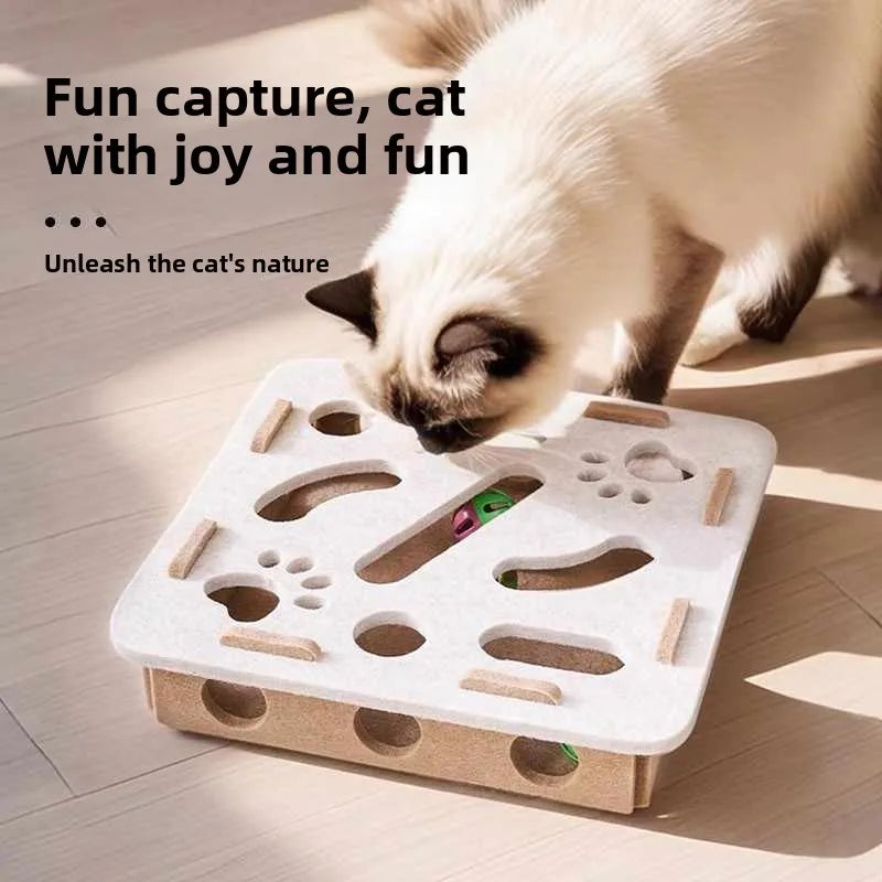 Brinquedos para gatos de estimação, caixa de quebra-cabeça de feltro, exercício interativo, jogo de caça para gatos domésticos, acessórios esportivos e entretenimento