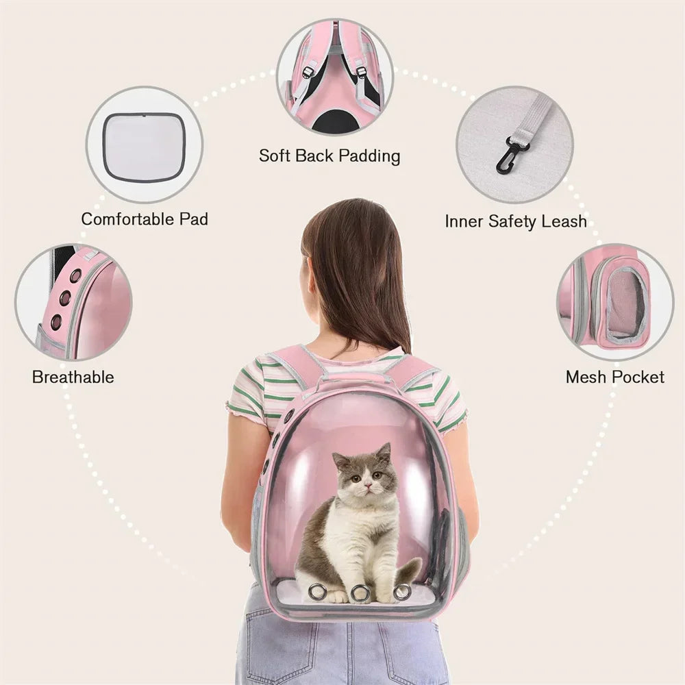 Mochila para transporte de gatos, aprovada pela companhia aérea, para transporte de animais de estimação para gatos pequenos e médios, filhotes, viagens, caminhadas, acampamentos, mochila durável para animais de estimação