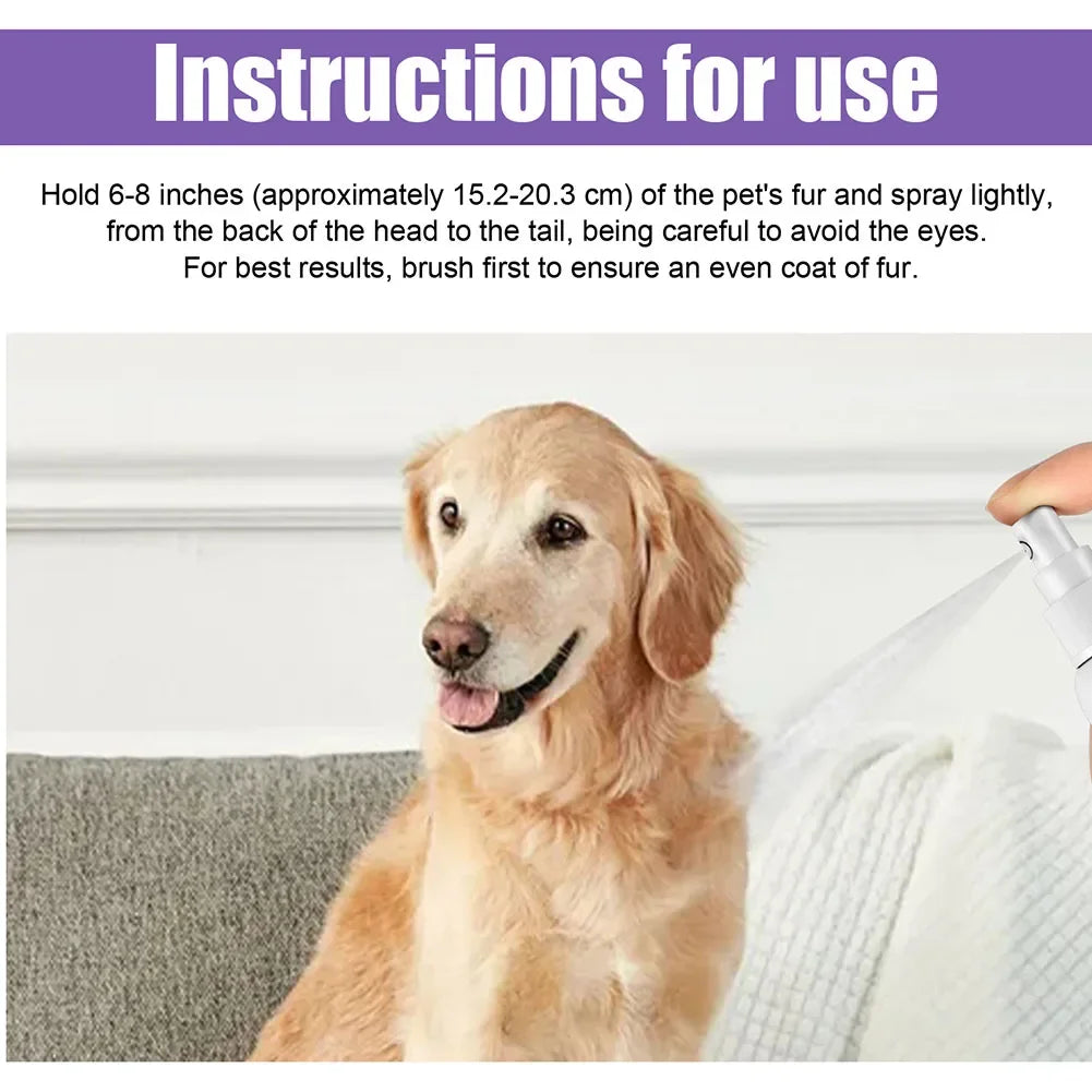 Spray desodorizante de óleo de lavanda para cães, spray desodorizante de longa duração para cães, filhotes, gatos, cães, para remover odores desagradáveis, refrescar o ar