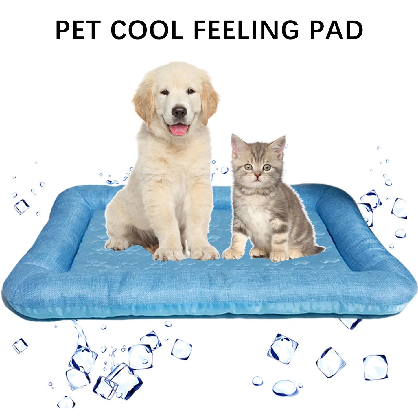 Tapete refrescante para animais de estimação, tapete respirável para dormir em cães e gatos, almofada para animais de estimação lavável e auto-refrescante para animais de estimação de pequeno e médio porte