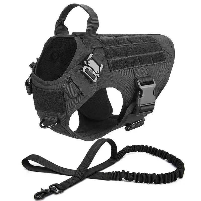 Conjunto de coleira e guia para cães grandes, colete tático para pastor alemão, para cães pequenos
