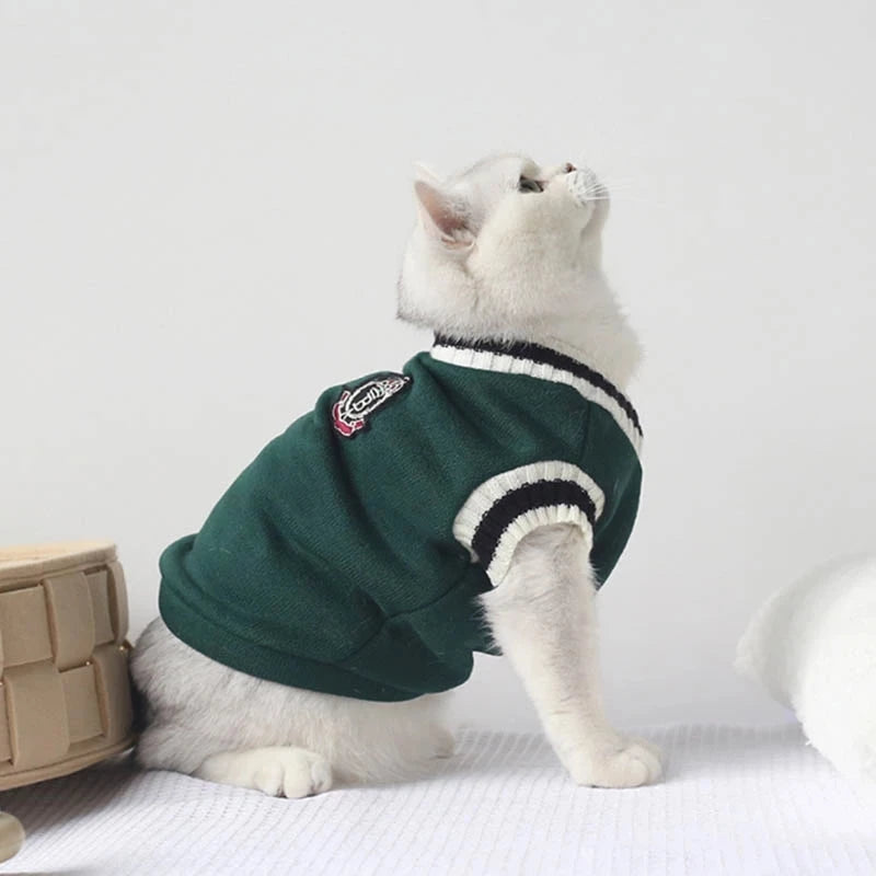 Winter Cat Dog Sweater Pullover Pet Clothes Small Dog Vest Puppy Jacket Kitty Costume Cats Outfit Warm And Cozy Pet Clothing