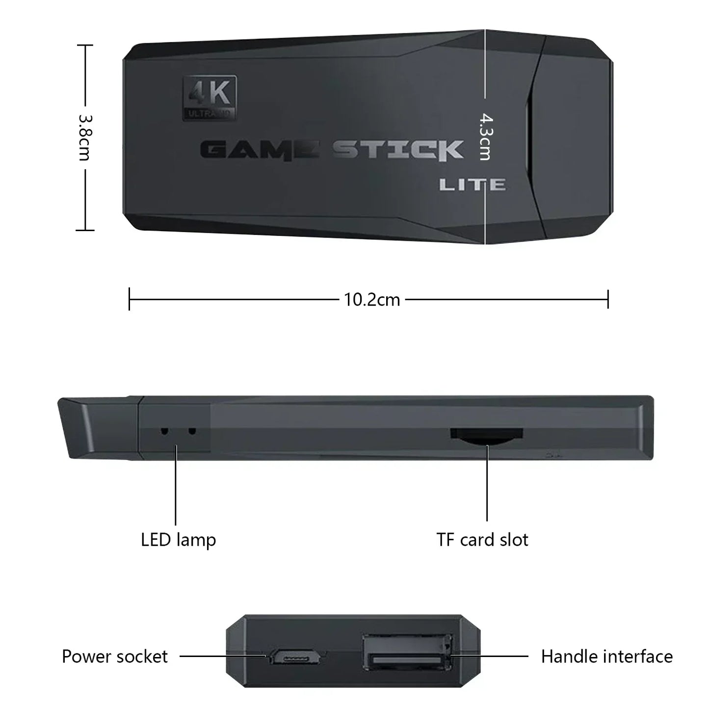 Console de videogame 4K HD 2.4G com controle duplo sem fio para PS1/FC/GBA Retro TV Dendy, console de jogos com 10.000 jogos, envio direto