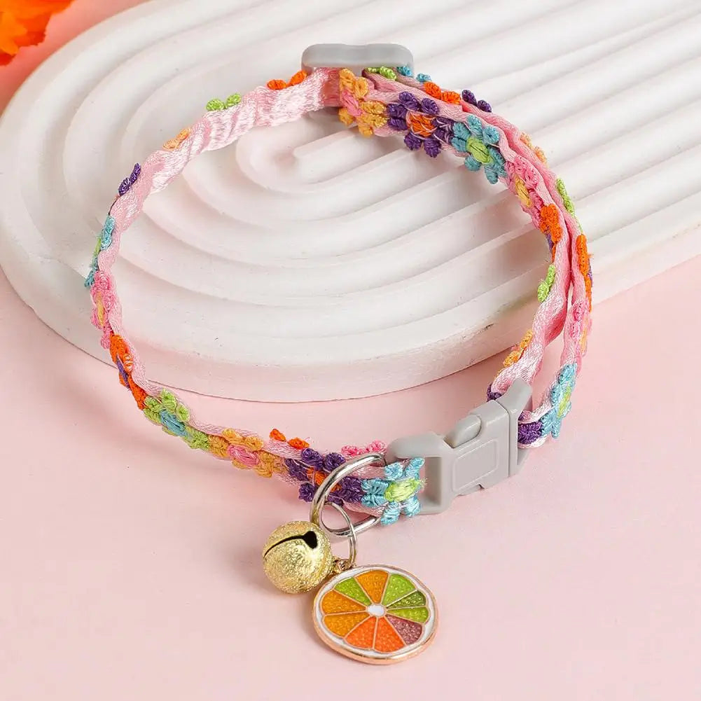 Pet Collar Adjustable Colorful Lace Flower Cat Collar Puppy Accessory Necklace Pet Collar Kitten Cute Dog Bell Cat Product