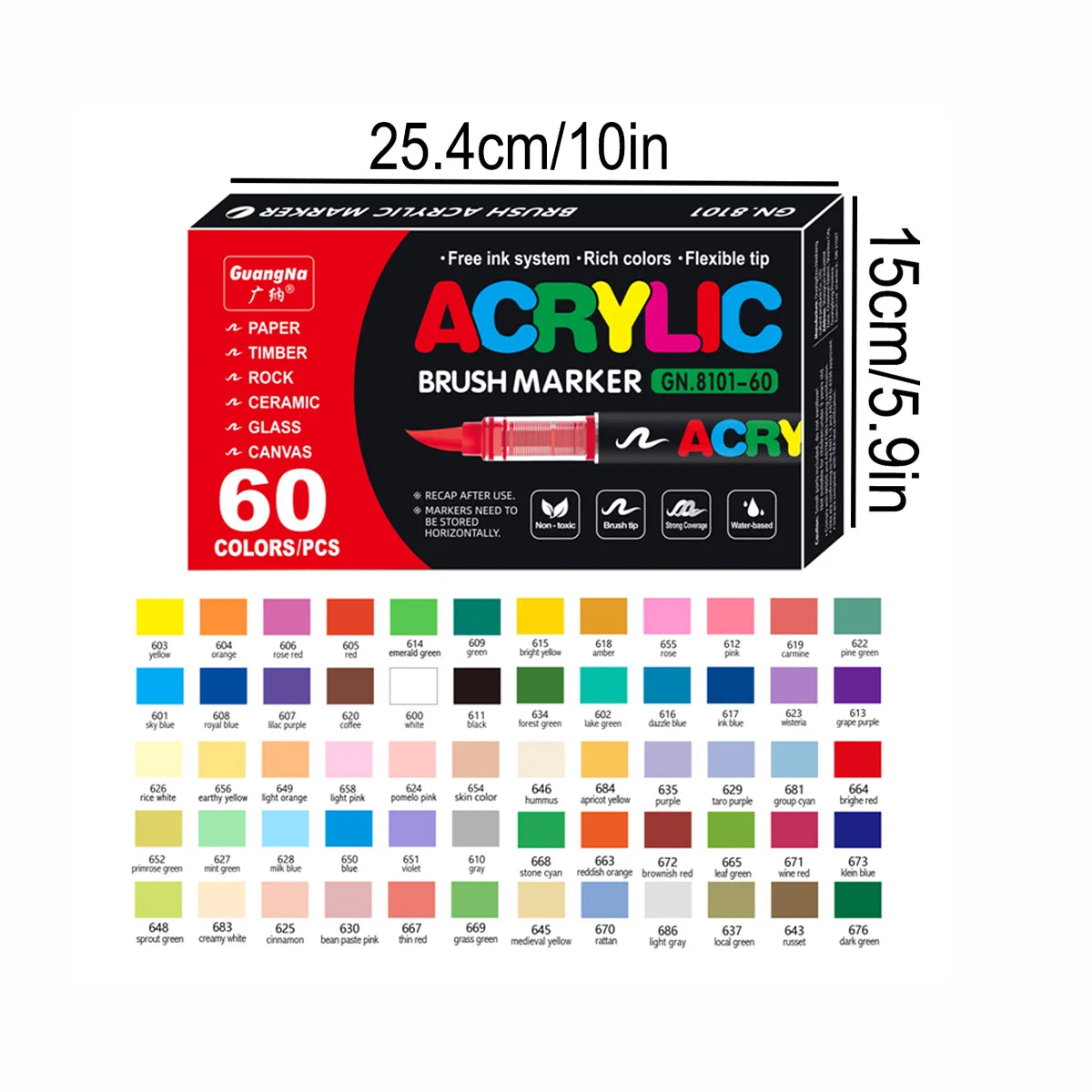 Conjunto de marcadores profissionais para artistas, 12-240 cores/caixa - Marcadores acrílicos líquidos de ponta macia para desenho em linha reta, pintura artística de grafite faça você mesmo