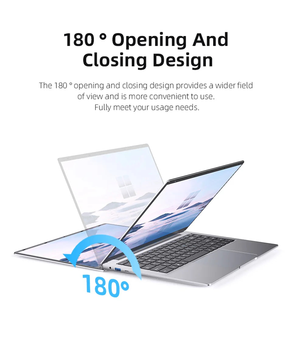 Computador portátil Xiaman Windows 11 Pro Intel Atom A3950 Quad-Core 2025 Notebook PC 12 GB de RAM 1 TB 2 TB SSD 1920 * 1080 Computador de escritório