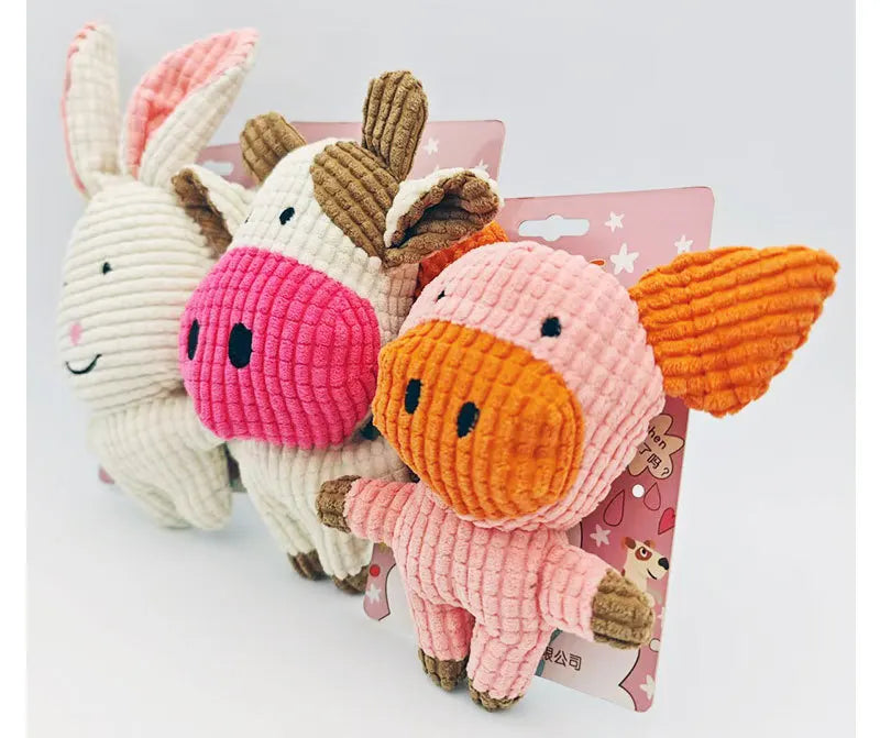 Brinquedo de pelúcia para cachorro, resistente a mordidas, com som estridente, para cães pequenos e grandes, filhotes de estimação, acessórios de treinamento, formato de animais fofos