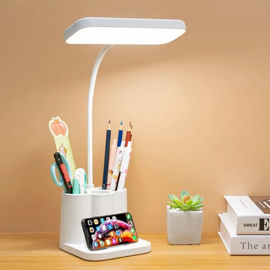 Lâmpada de mesa LED para leitura noturna, proteção para os olhos, para dormitório de estudo, luz noturna para estudantes universitários