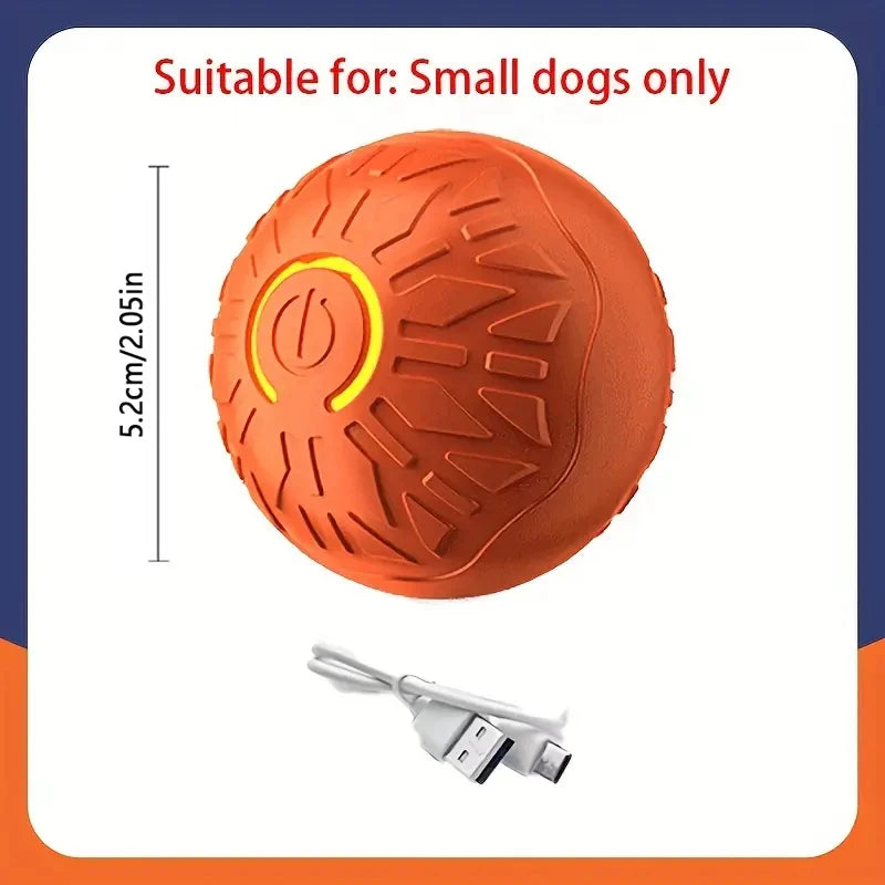 Bola de brinquedo inteligente para cachorro, brinquedo eletrônico interativo automático para animais de estimação, com rolamento, recarregável por USB, que salta para filhotes e cães grandes, brinquedo de mastigar