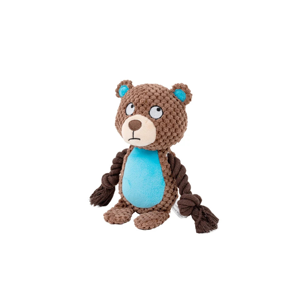1 peça de brinquedo de pelúcia para cachorro, animal de desenho animado, fofo, filhote de cachorro, mastigável, brinquedo com nó, coelho de desenho animado, macaco