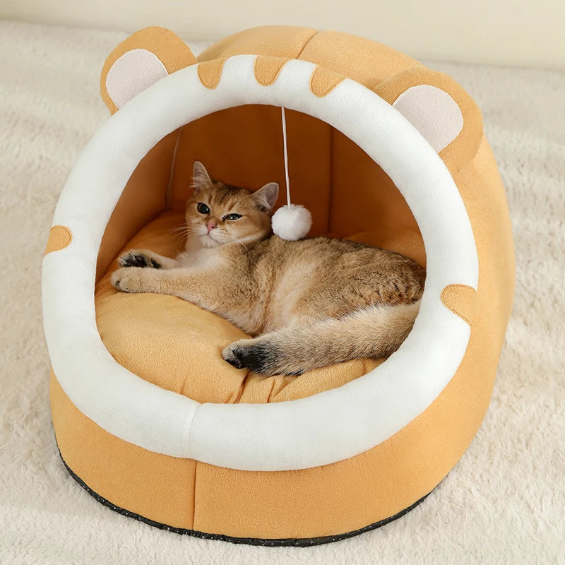 Cama super para gatos, casa quente para animais de estimação, caverna para gatinhos, almofada, casa para gatos, cesta para cães dormirem, tenda, tapete para cães pequenos, suprimentos, cama para gatos