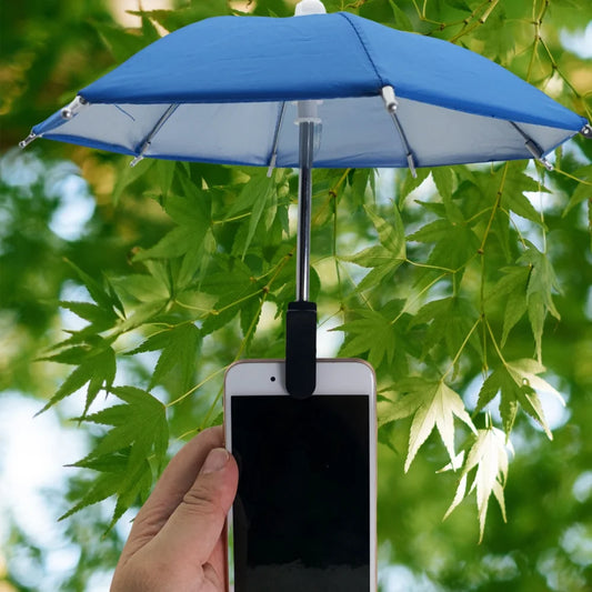 Suporte para celular de 27 cm, mini guarda-chuva criativo para ciclismo ao ar livre, protetor solar, acessório portátil para chuva ao ar livre