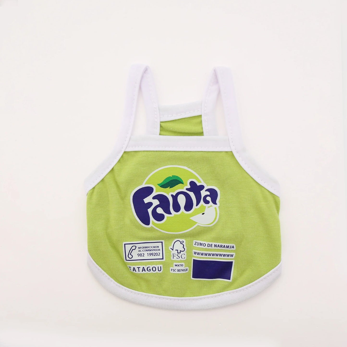 Novas roupas para cães e gatos primavera/verão, estilo fino, suspensório de refrigerante de frutas com dopamina estilo ocidental, colete fofo estilo curto