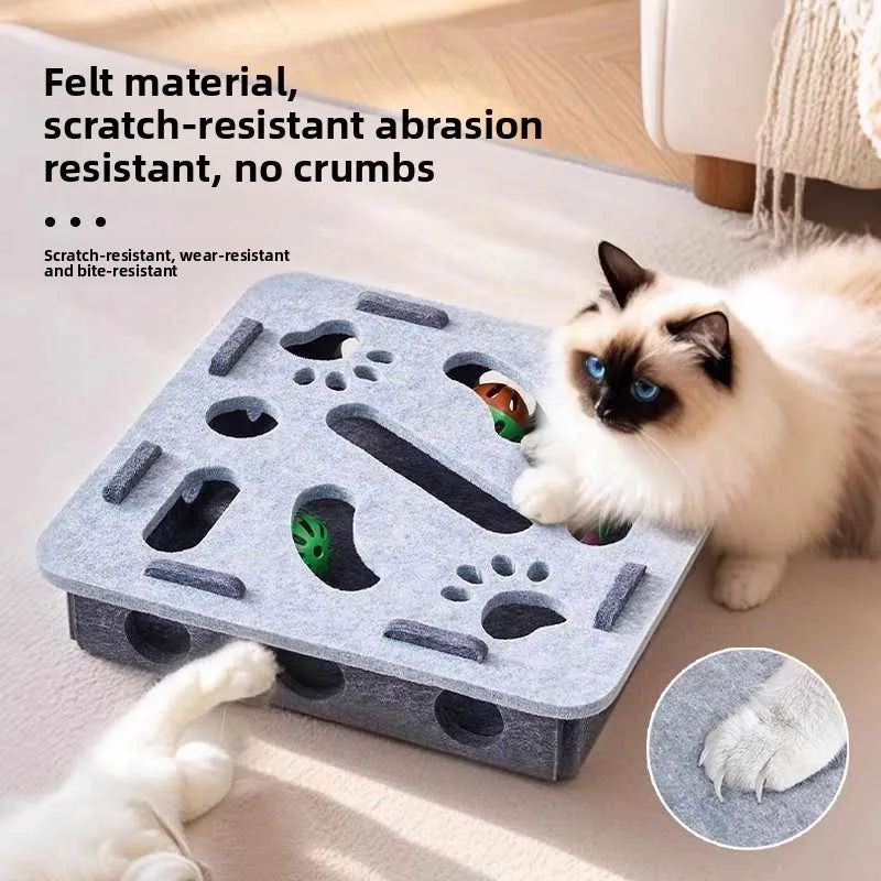 Brinquedos para gatos de estimação, caixa de quebra-cabeça de feltro, exercício interativo, jogo de caça para gatos domésticos, acessórios esportivos e entretenimento