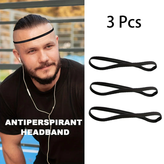 3 peças de faixas de cabelo esportivas antiderrapantes para corrida, elásticas e respiráveis ​​para ioga, faixas de cabelo para mulheres e homens, guia de suor para fitness