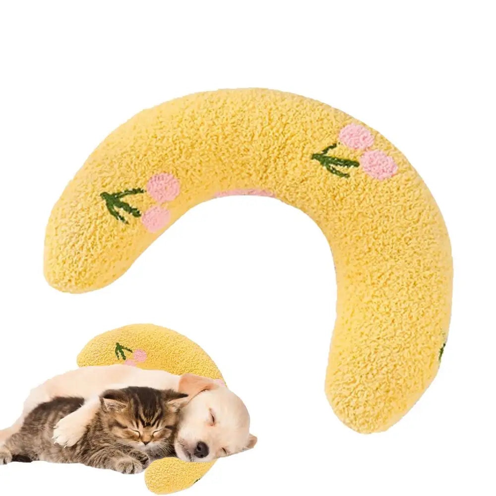 Almofadas para cães Almofada macia para cães Almofada decorativa Meio donut Brinquedo calmante para animais de estimação Almofada para filhotes Padrão bordado Almofada para cama de cachorro