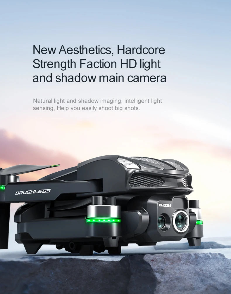 Drone S168 RC 2025 com tela de 2,4 polegadas, motor sem escova, câmeras duplas 8K HD, posicionamento de fluxo óptico, aeronave de brinquedo com prevenção inteligente
