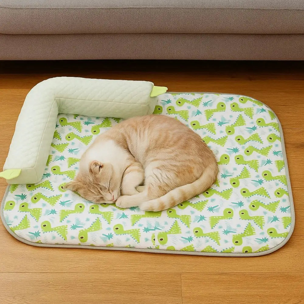 Cama para animais de estimação, tapete respirável, areia fria para animais de estimação, lavável, macio, tapete de dormir para cães, confortável, tapete de canil refrescante para filhotes e gatos