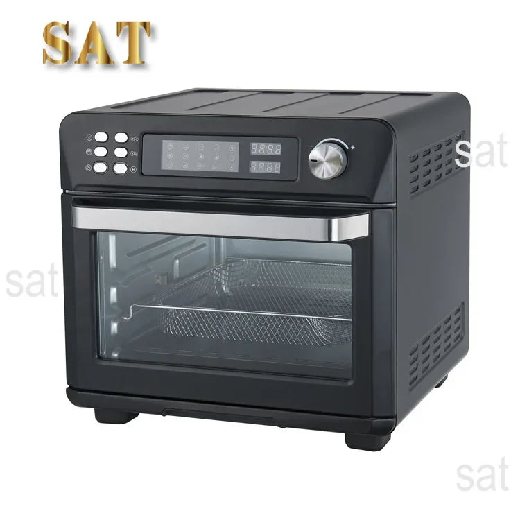 %a Tela digital de 24L, aquecedor de fritadeira elétrica multifuncional, fritadeira de ar personalizada preta e prateada de grande capacidade