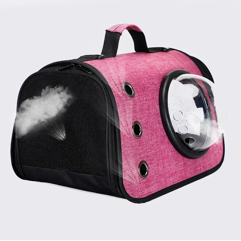 Bolsa de viagem portátil para animais de estimação, transparente, dobrável, respirável, mochila para gatos, leve, portátil, para transporte de animais de estimação, essencial para viagem