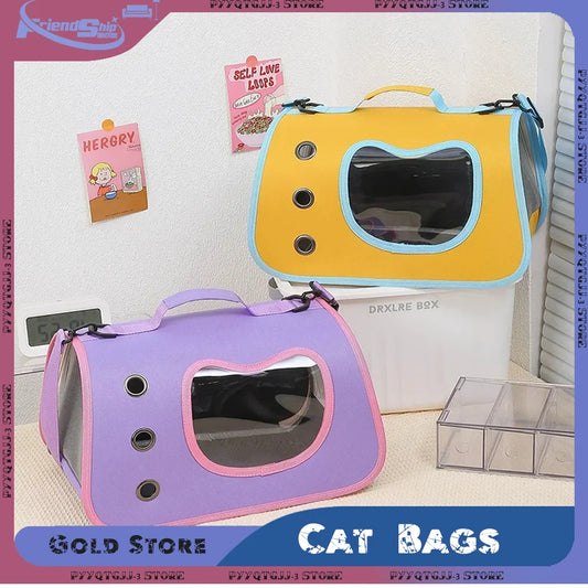 Bolsas de ombro para gatos Bolsa de alta capacidade para gatos Dobrável Cápsula espacial de mão Malha respirável Bolsa transversal para animais de estimação Mochila para animais de estimação