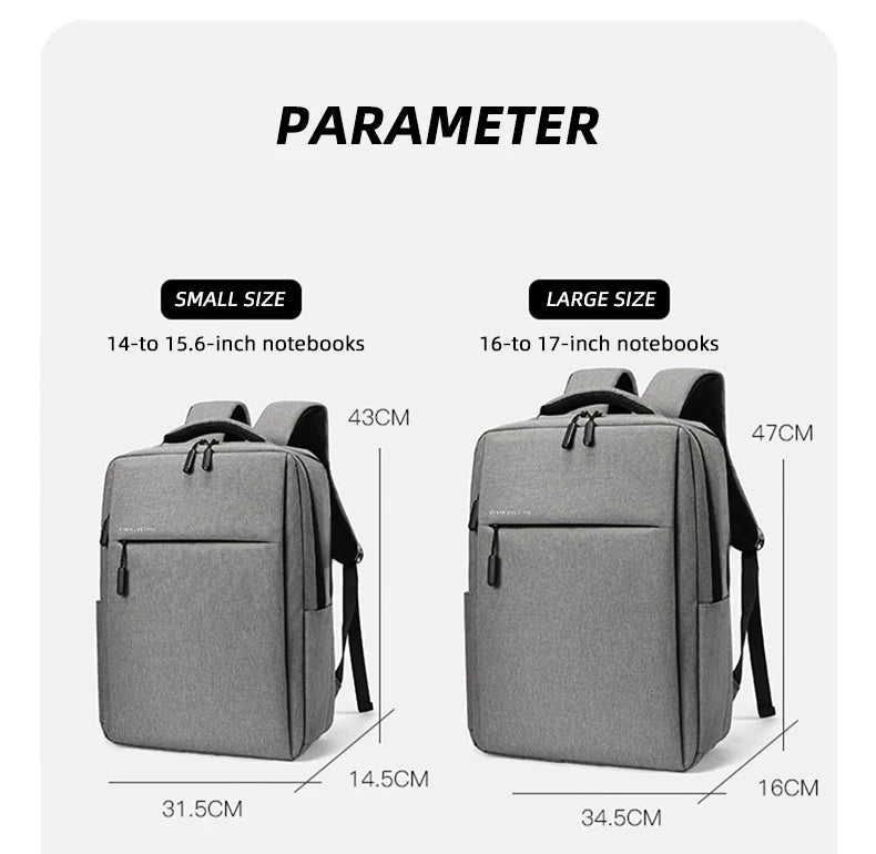 Mochila para laptop 40L durável de 17 polegadas para homens e mulheres com porta de carregador USB e capa para bagagem, bolsa resistente para faculdade para Macbook
