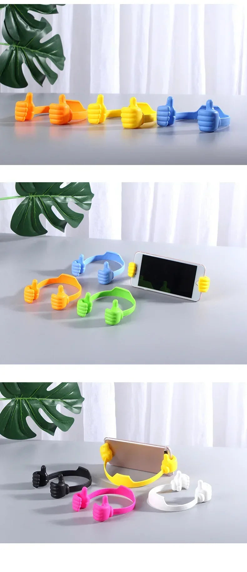 Suporte para celular com polegar para cima -