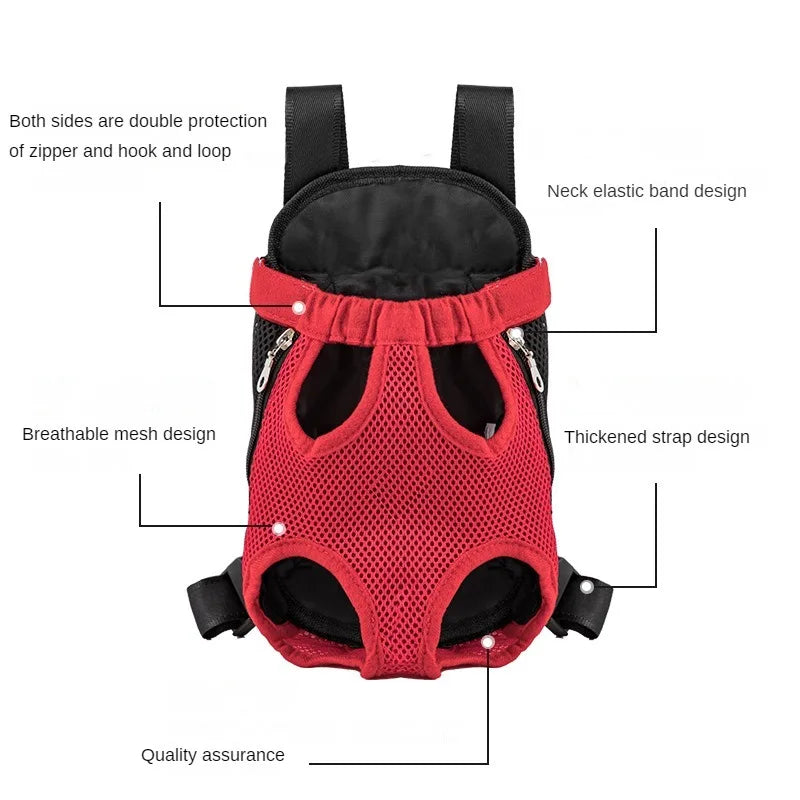 Mochila de transporte para cães de estimação, bolsa frontal de malha respirável e portátil para viagem, para cães pequenos e gatos, uso ao ar livre