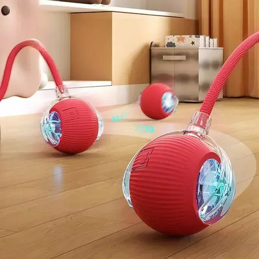 Bola de brinquedo interativa para gatos, bola rolante automática com cauda, ​​brinquedo interativo inteligente recarregável para animais de estimação, rato inteligente para gatos