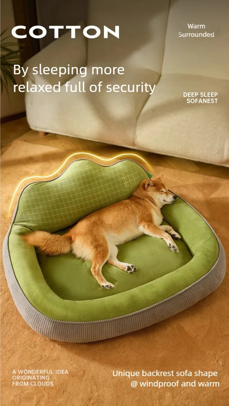 New dog bed with increased height and thickness, leaning against the mountain bed and pillow for neck protection, pet bed for sl