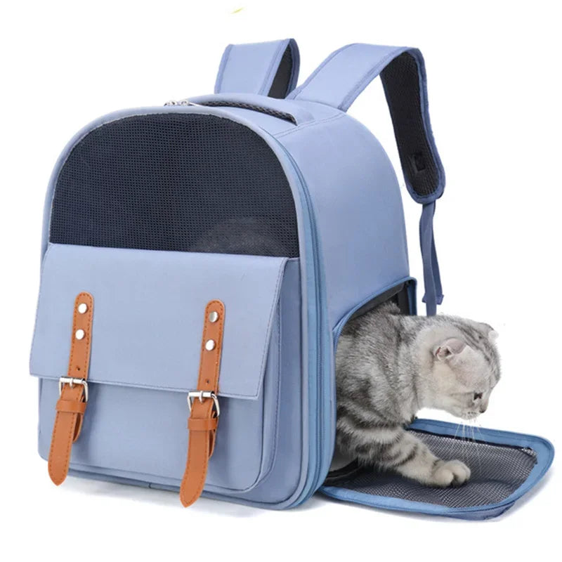 Mochila para transporte de gatos, bolsa respirável e moderna para viagem, para gatos e cães pequenos, suprimentos para animais de estimação