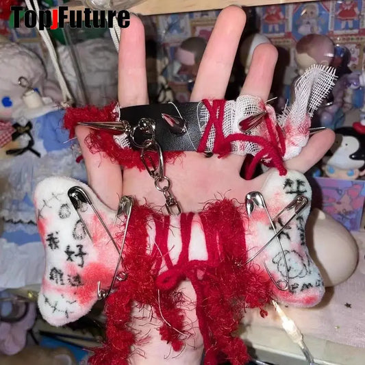 Mulheres Y2K Garota sangrenta punk Harajuku Gótico Lolita doente ferido colar curto Halloween cosplay adereços subcultura Gargantilhas Gargantilha