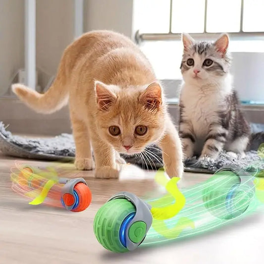 Novos brinquedos interativos para gatos, bola elétrica automática com rolamento, brinquedo para gatos, gatinhos, animais de estimação, provocador automático inteligente, brinquedo recarregável por USB para gatos